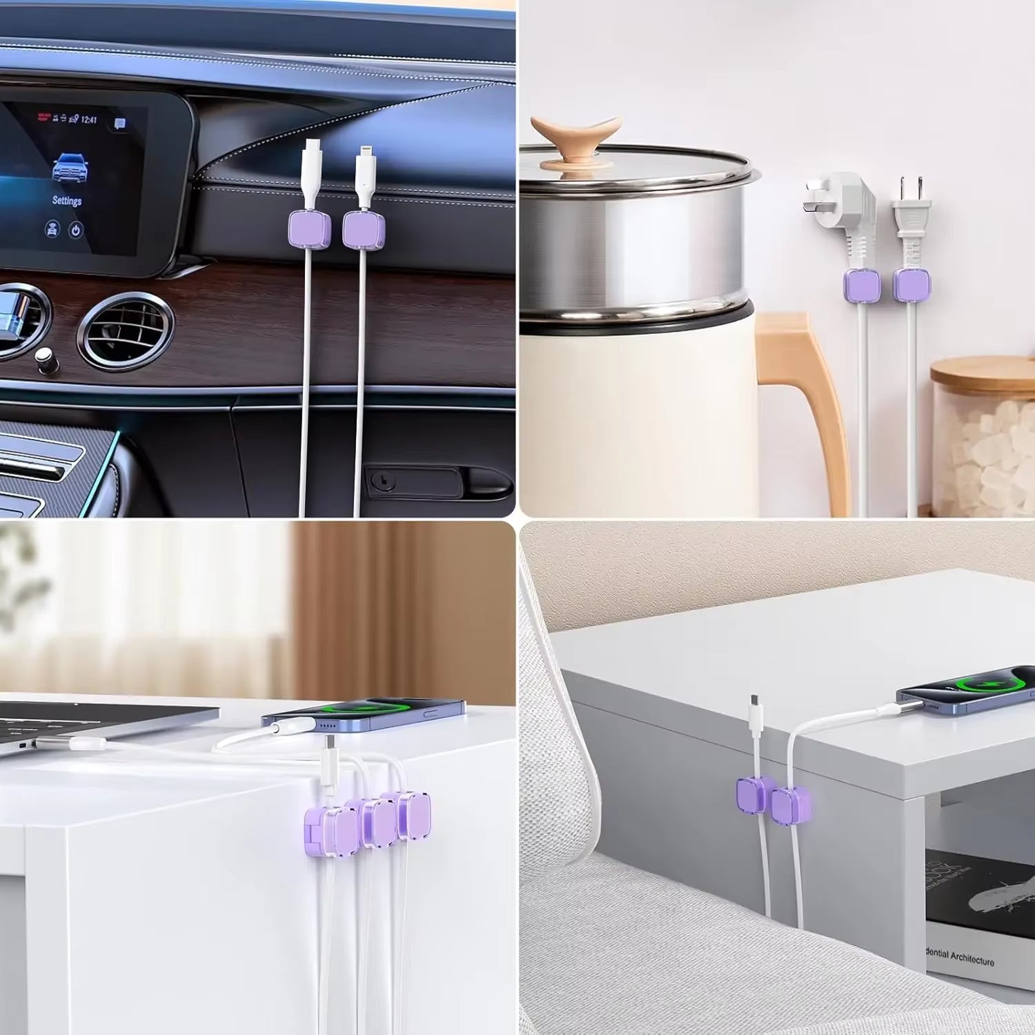 Say Goodbye to Cable Mess with Magnetic Cable Clips – Adjustable Organizer for Modern Workspaces