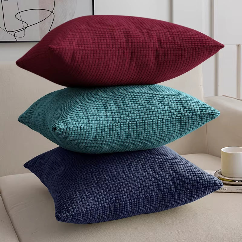 ✨ Solid Color Jacquard Pillow Cover – Elegant Comfort for Every Space