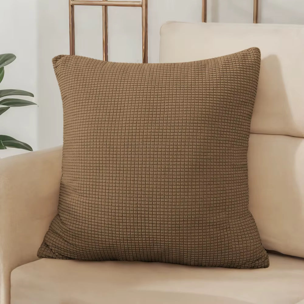 ✨ Solid Color Jacquard Pillow Cover – Elegant Comfort for Every Space