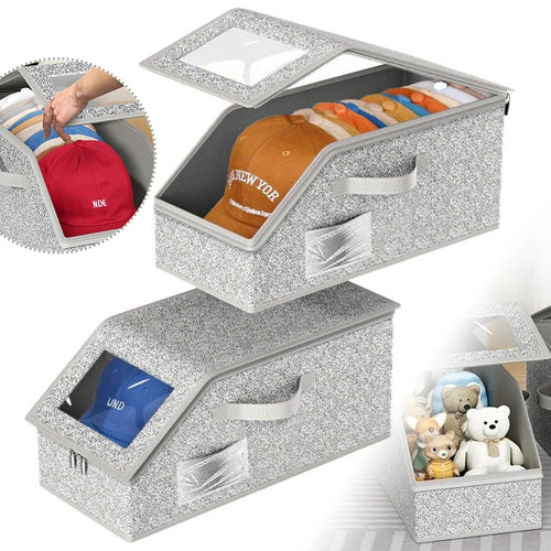 Foldable Zipper Baseball Cap and Hat Storage Organizer - Versatile Wardrobe Storage Solution for Accessories, Socks, and Toys