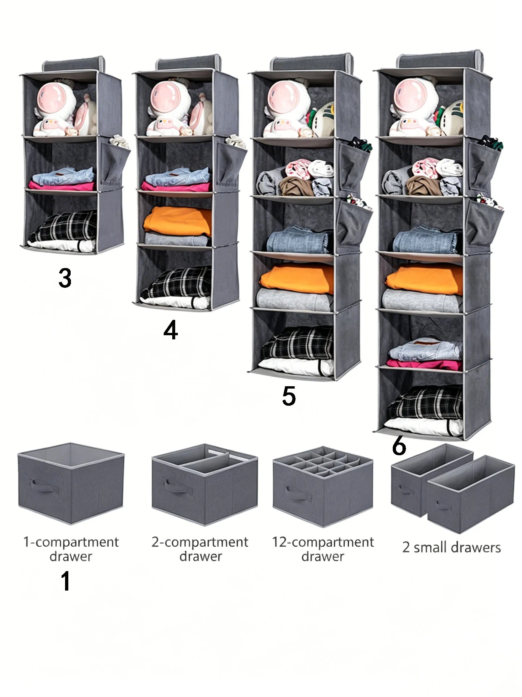 Space-Saving Hanging Closet Organizer – Collapsible Multi-Tier Storage for Clothes & Accessories