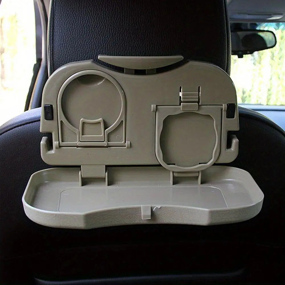 Ultimate Foldable Car Backseat Desk - Portable Meal Tray & Drink Holder for On-the-Go Dining!