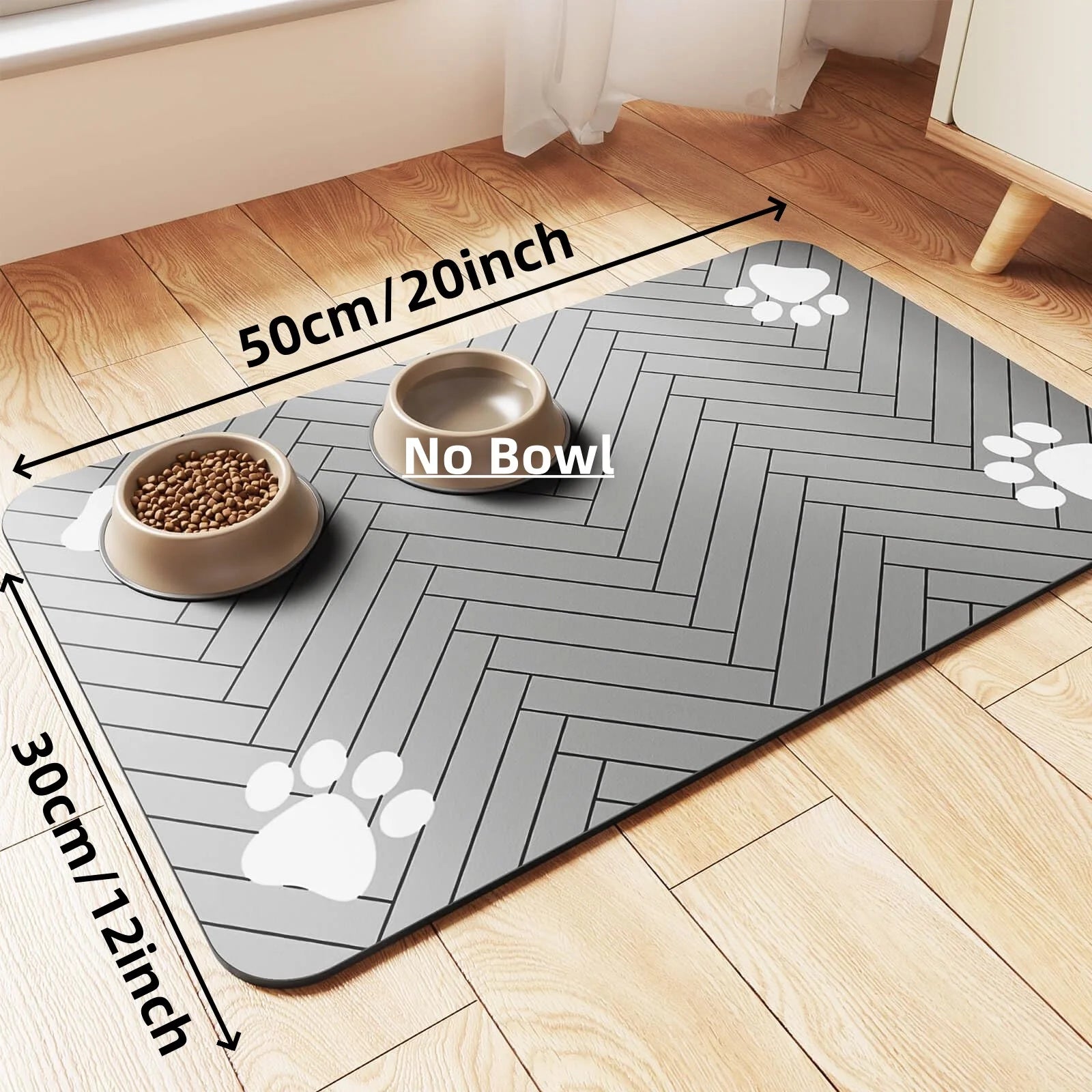Quick-Dry Feeding Mat – Waterproof Absorbent Pet Food & Water Bowl Mat