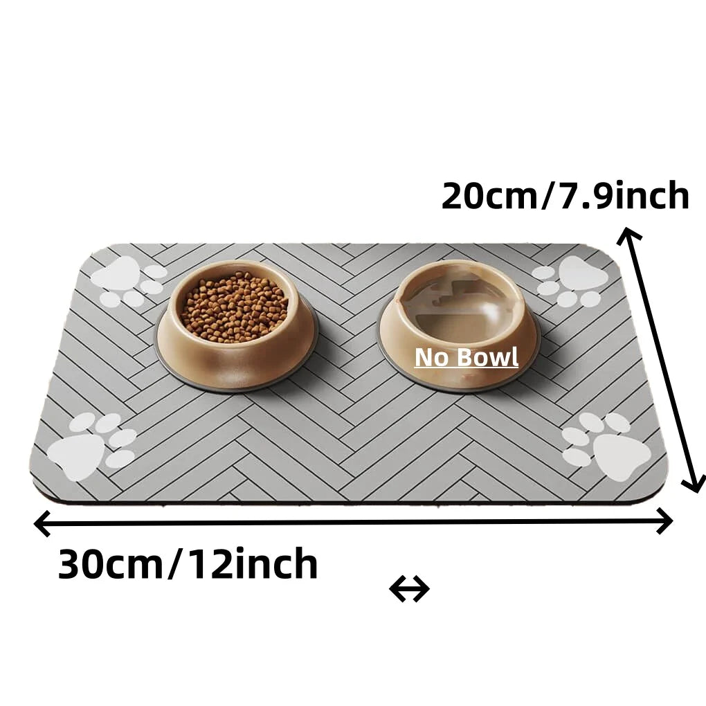 Quick-Dry Feeding Mat – Waterproof Absorbent Pet Food & Water Bowl Mat