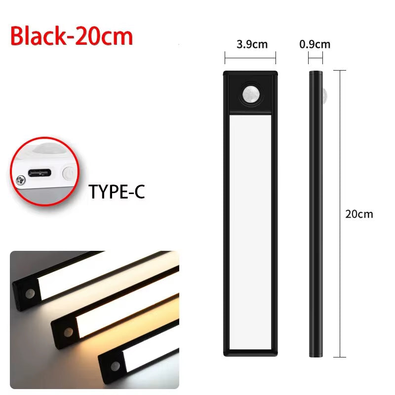 Wireless LED Motion Sensor Light – USB Rechargeable Under Cabinet Night Light with Auto On/Off, Magnetic Indoor Lighting for Kitchen, Bedroom, Closet & Wardrobe 