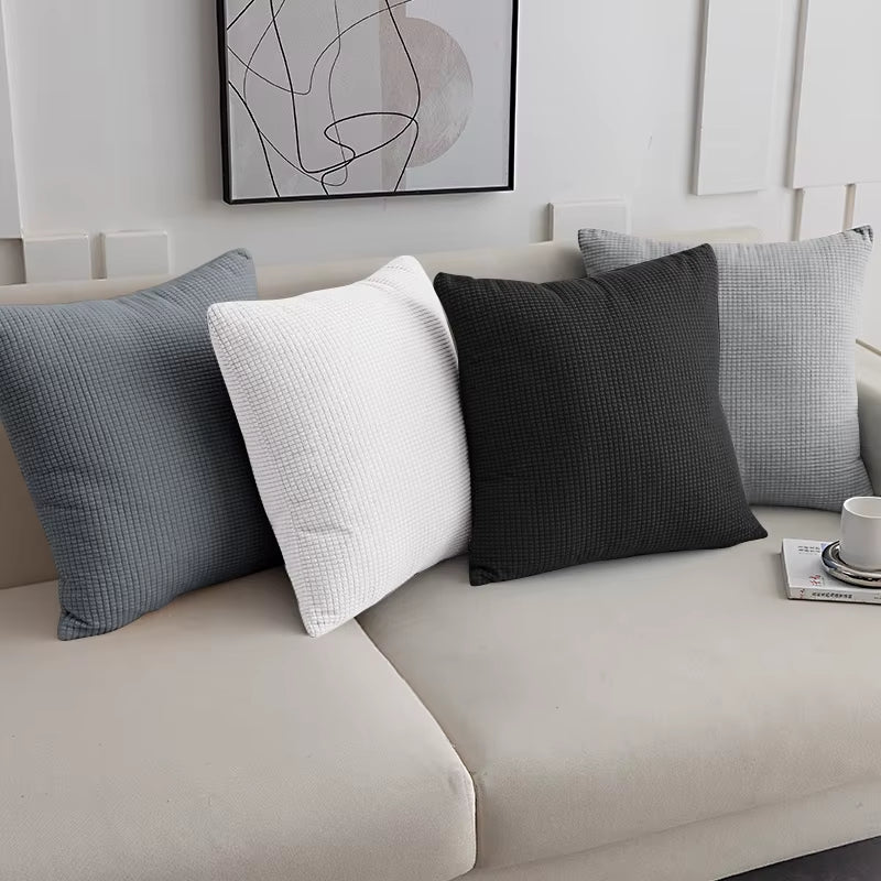 ✨ Solid Color Jacquard Pillow Cover – Elegant Comfort for Every Space