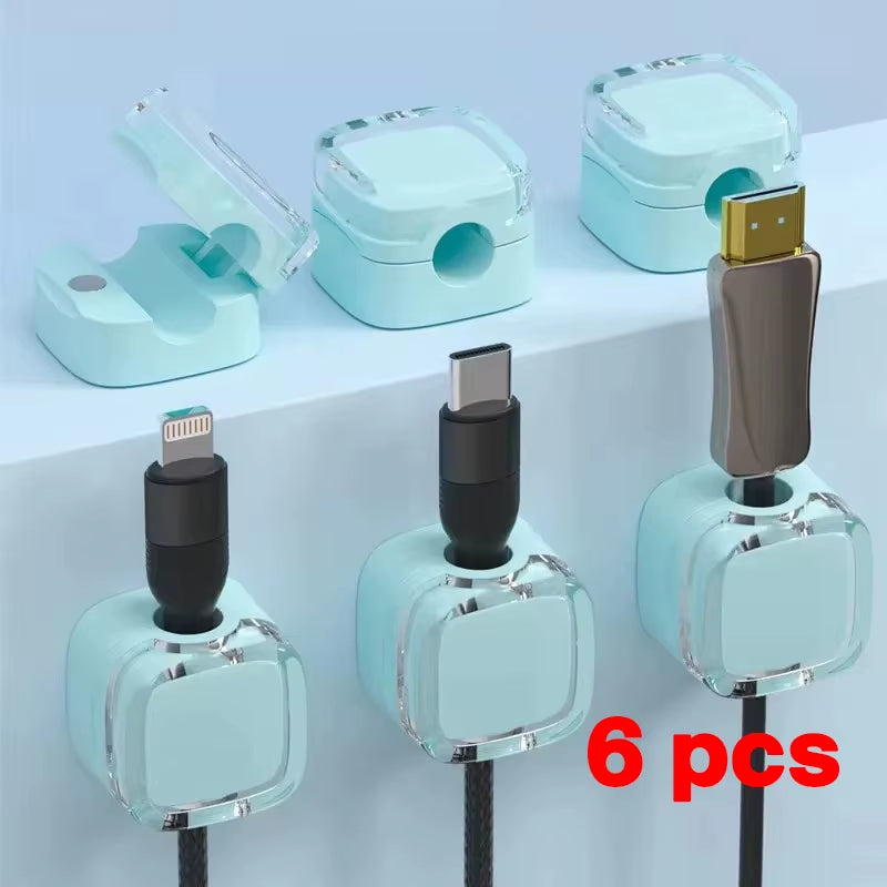 Say Goodbye to Cable Mess with Magnetic Cable Clips – Adjustable Organizer for Modern Workspaces