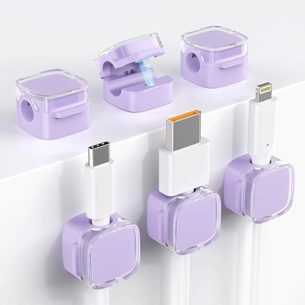 Say Goodbye to Cable Mess with Magnetic Cable Clips – Adjustable Organizer for Modern Workspaces