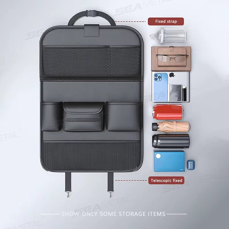 💎No More Messy Backseat – Car Seat Organizer with Tablet Holder & Multi-Pocket Storage
