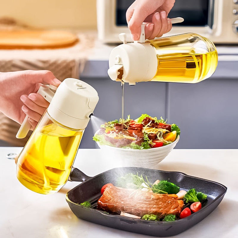 Glass Oil Spray Bottle – Refillable Kitchen Oil Mister for Cooking & BBQ