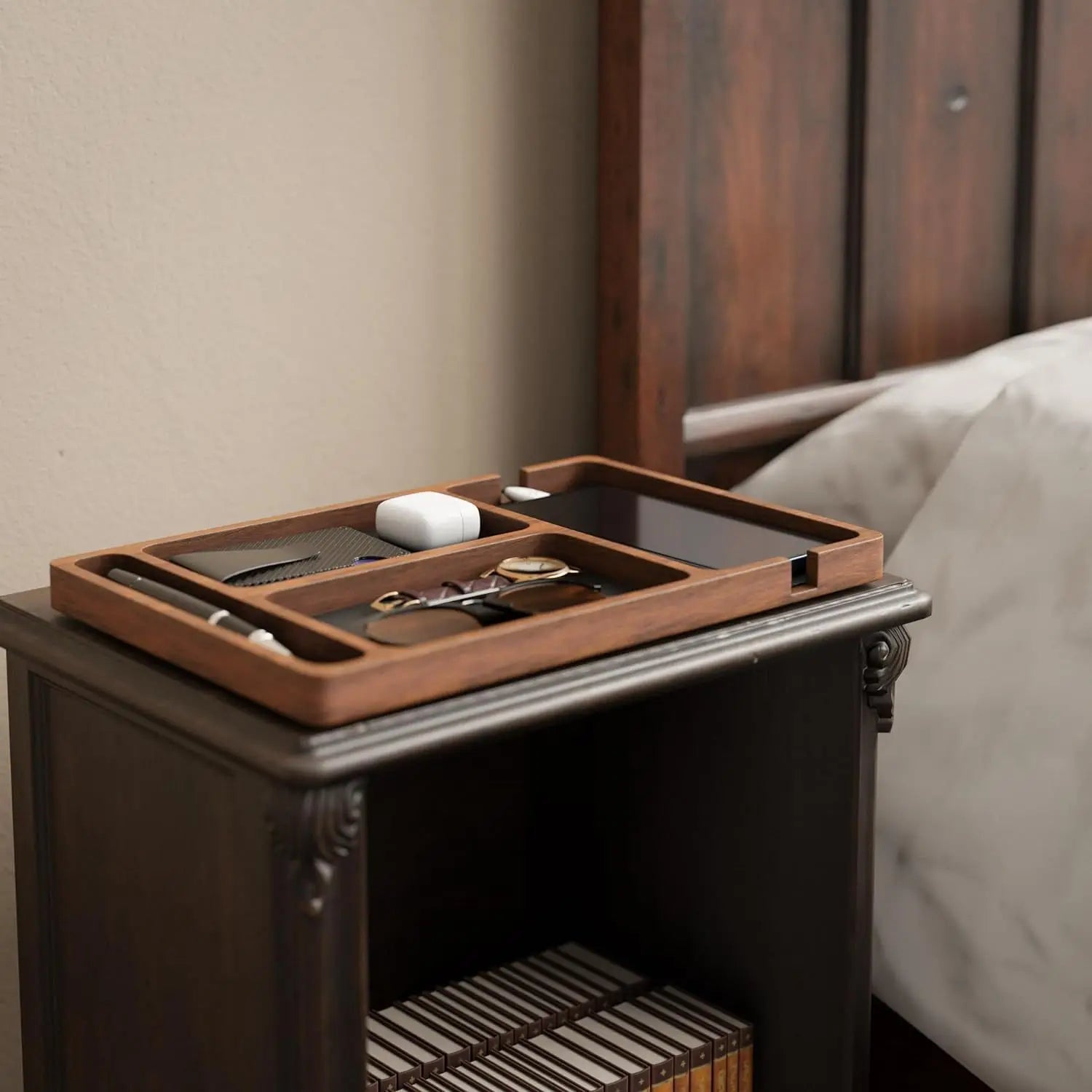 Transform Desk Clutter into Calm — The Premium Solid Wood Organizer for Your Phone, Headphones, Keys & Everyday Essentials