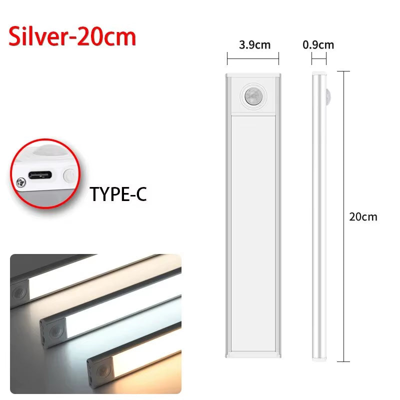 Wireless LED Motion Sensor Light – USB Rechargeable Under Cabinet Night Light with Auto On/Off, Magnetic Indoor Lighting for Kitchen, Bedroom, Closet & Wardrobe 