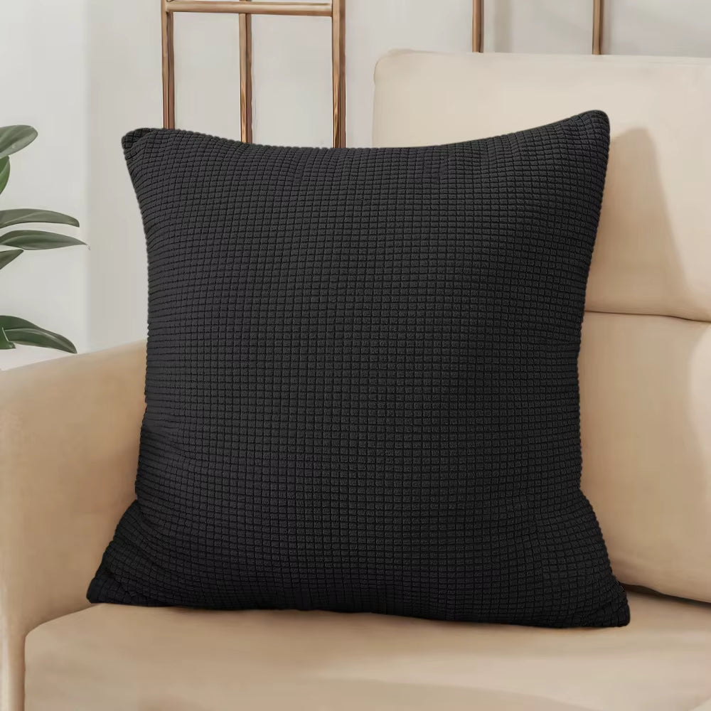 ✨ Solid Color Jacquard Pillow Cover – Elegant Comfort for Every Space