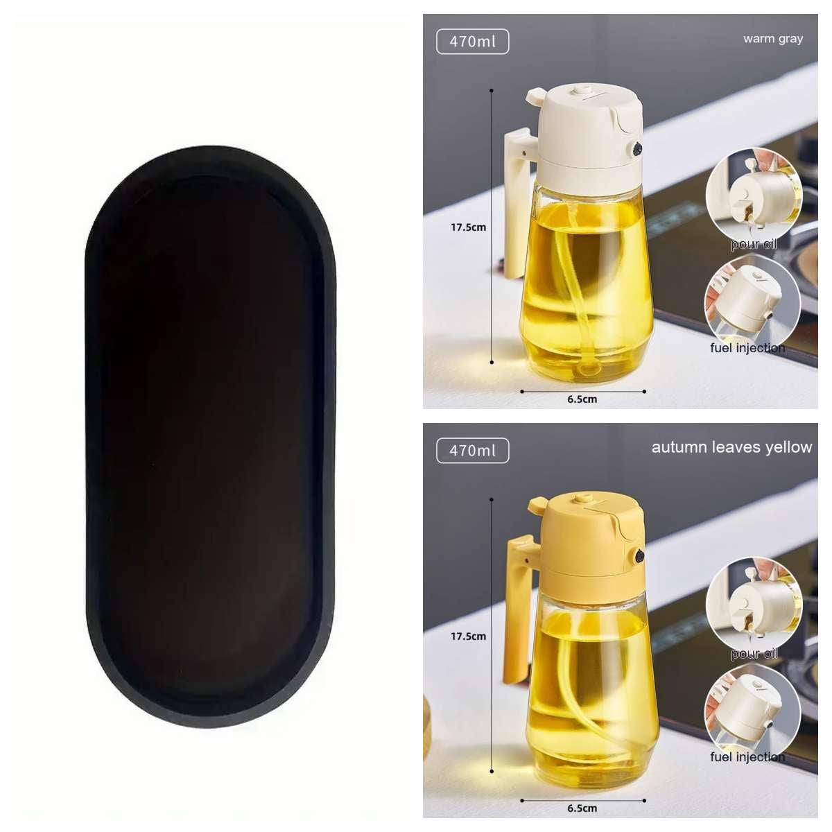 Glass Oil Spray Bottle – Refillable Kitchen Oil Mister for Cooking & BBQ