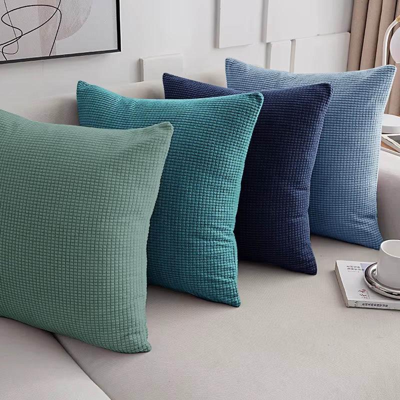 ✨ Solid Color Jacquard Pillow Cover – Elegant Comfort for Every Space