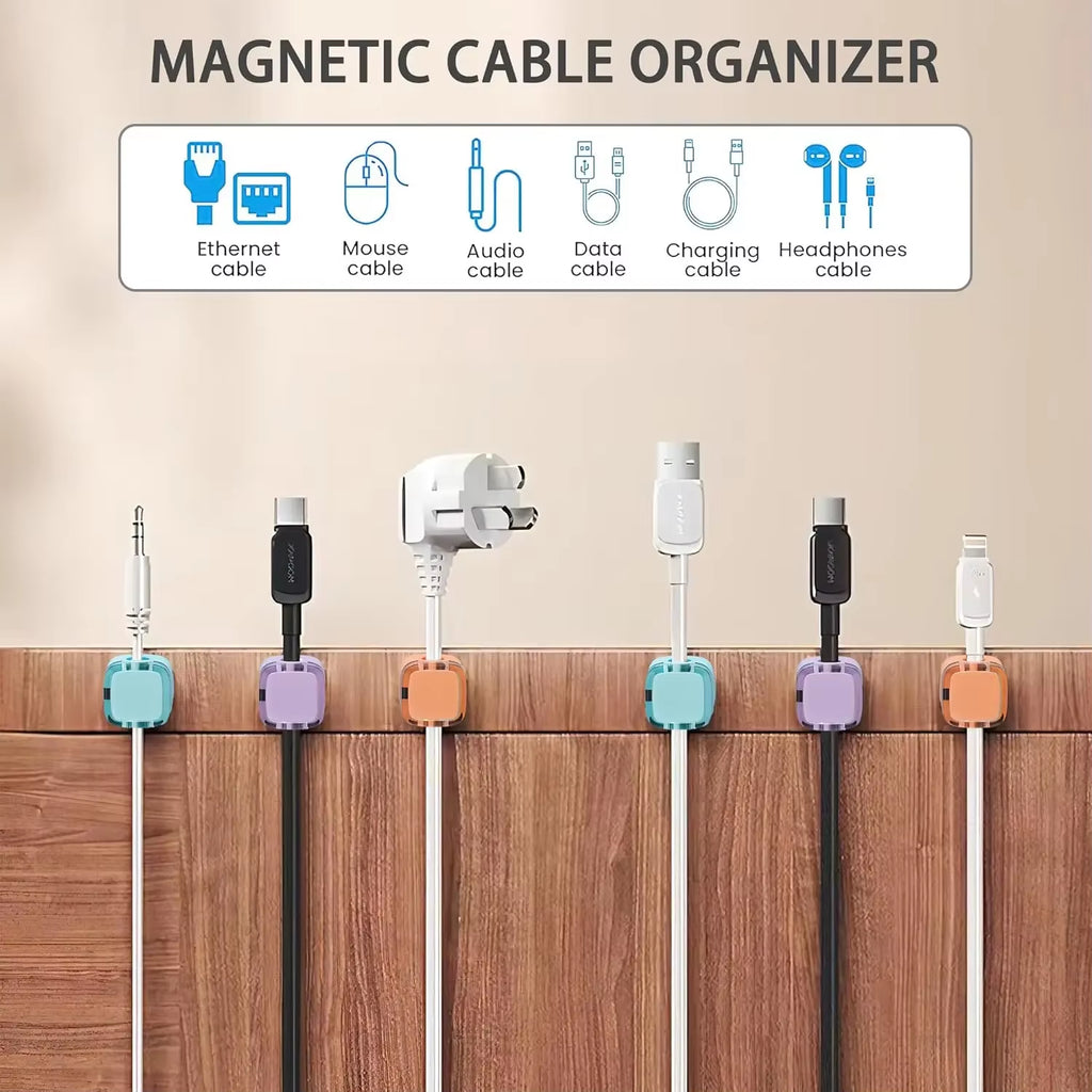 Say Goodbye to Cable Mess with Magnetic Cable Clips – Adjustable Organizer for Modern Workspaces