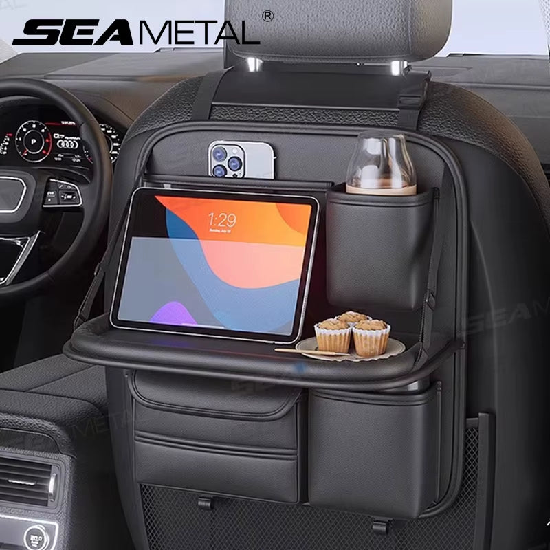 💎No More Messy Backseat – Car Seat Organizer with Tablet Holder & Multi-Pocket Storage