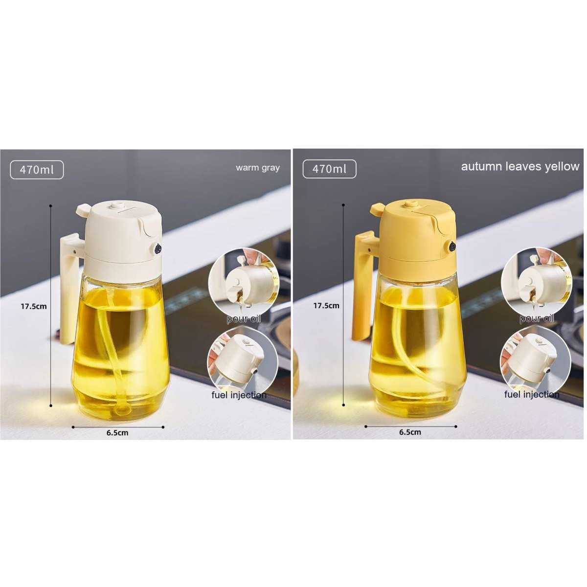 Glass Oil Spray Bottle – Refillable Kitchen Oil Mister for Cooking & BBQ