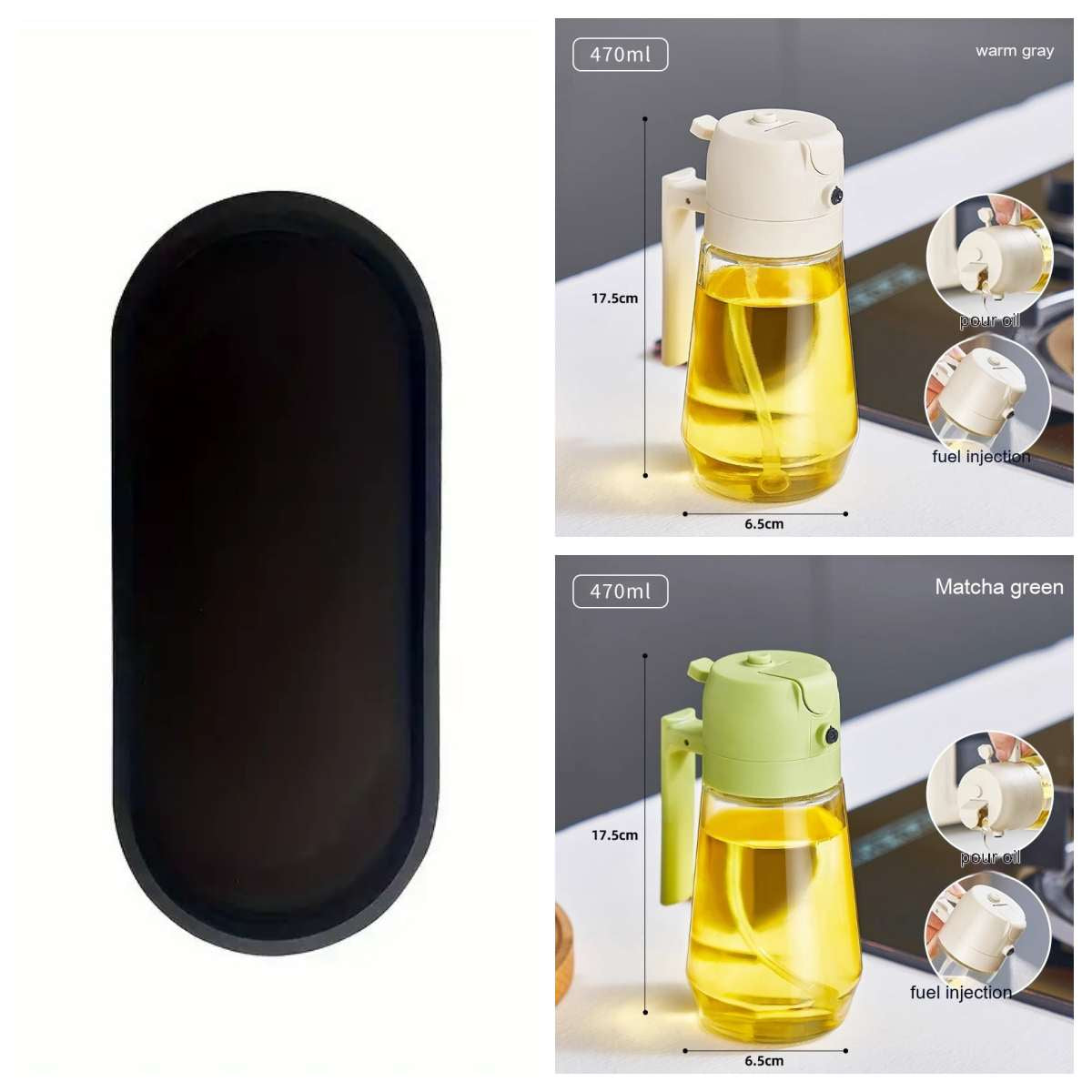 Glass Oil Spray Bottle – Refillable Kitchen Oil Mister for Cooking & BBQ