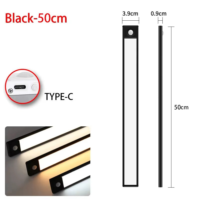 Wireless LED Motion Sensor Light – USB Rechargeable Under Cabinet Night Light with Auto On/Off, Magnetic Indoor Lighting for Kitchen, Bedroom, Closet & Wardrobe 