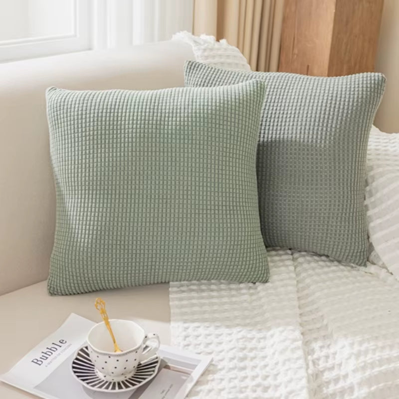 ✨ Solid Color Jacquard Pillow Cover – Elegant Comfort for Every Space
