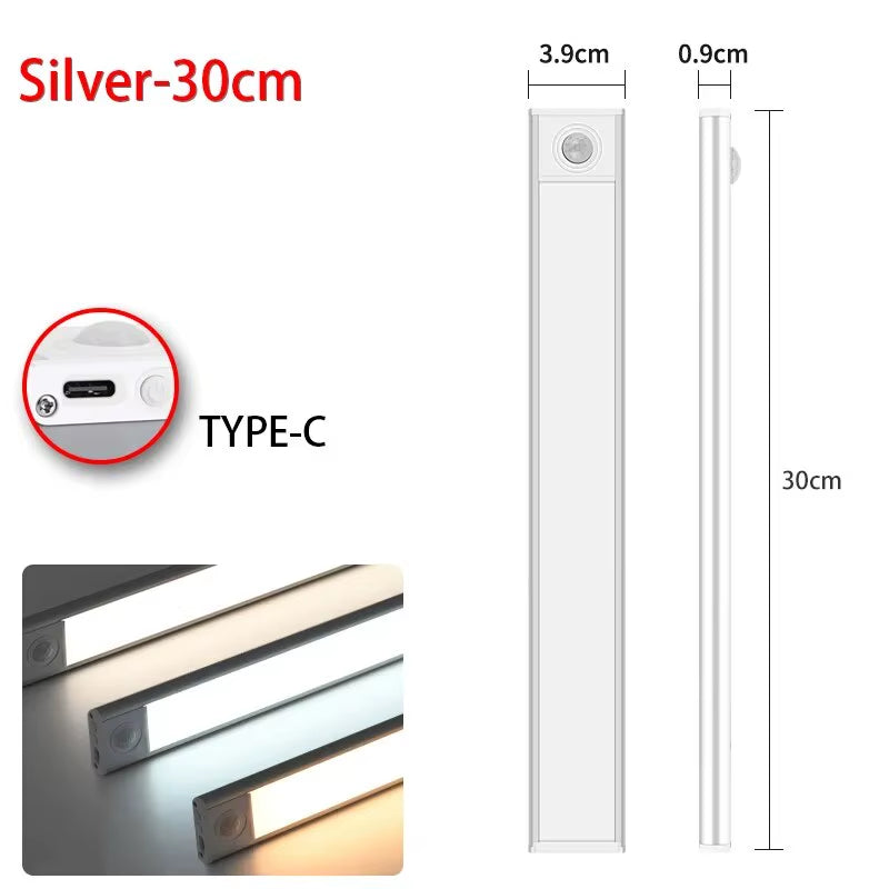 Wireless LED Motion Sensor Light – USB Rechargeable Under Cabinet Night Light with Auto On/Off, Magnetic Indoor Lighting for Kitchen, Bedroom, Closet & Wardrobe 