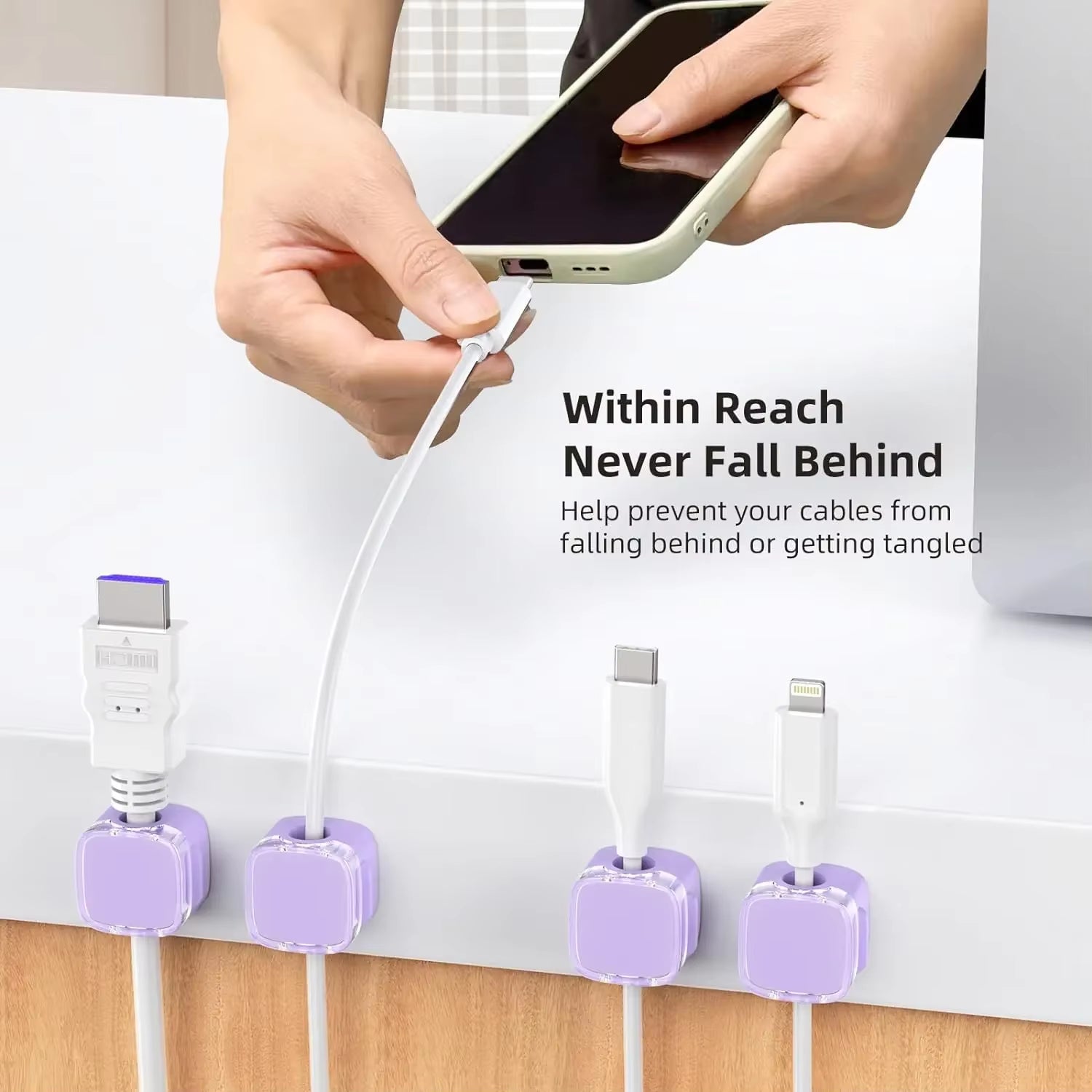 Say Goodbye to Cable Mess with Magnetic Cable Clips – Adjustable Organizer for Modern Workspaces