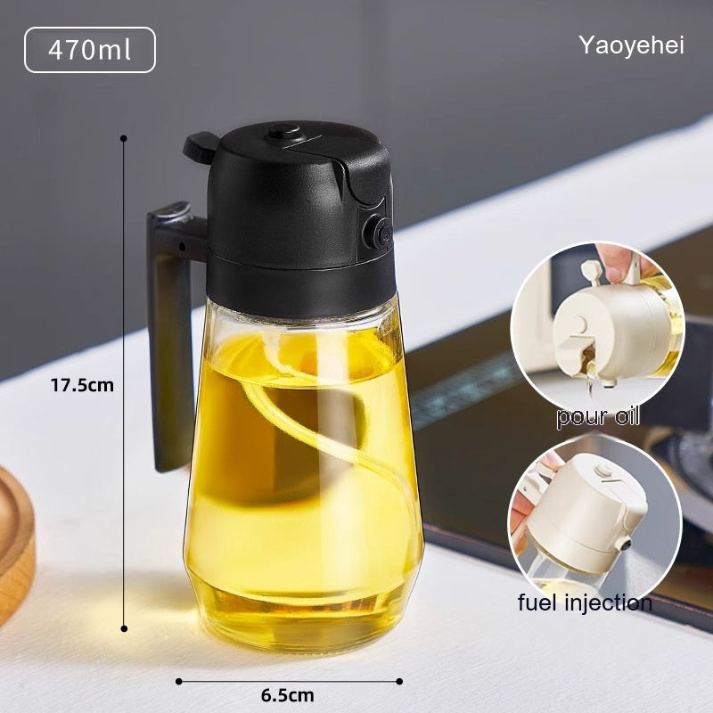 Glass Oil Spray Bottle – Refillable Kitchen Oil Mister for Cooking & BBQ