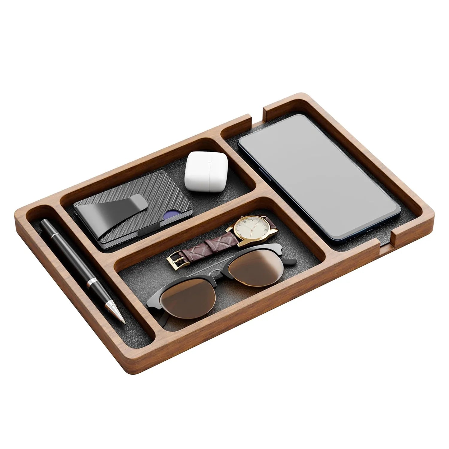 Transform Desk Clutter into Calm — The Premium Solid Wood Organizer for Your Phone, Headphones, Keys & Everyday Essentials