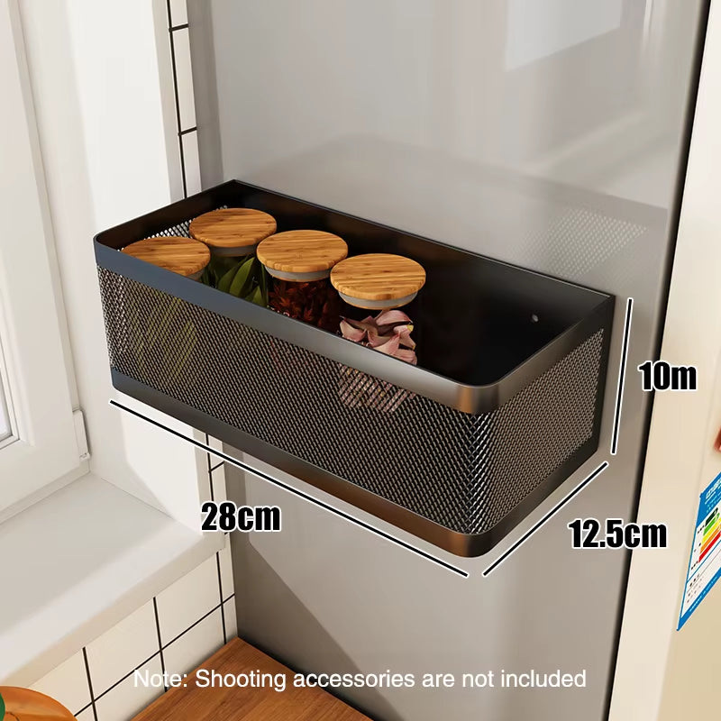 Magnetic Side Storage Rack | Multi-Purpose Kitchen & Bathroom Organizer Shelf
