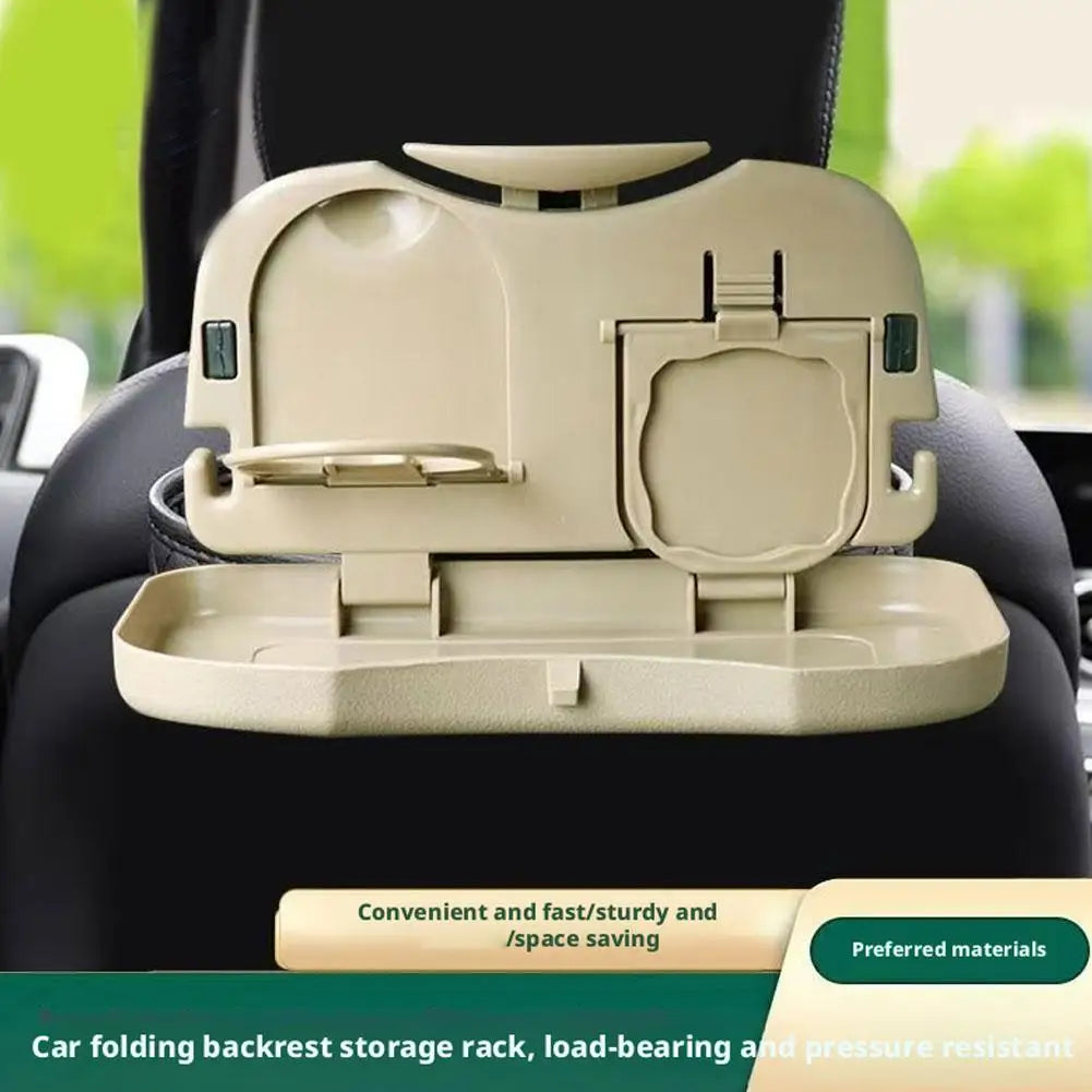 Ultimate Foldable Car Backseat Desk - Portable Meal Tray & Drink Holder for On-the-Go Dining!