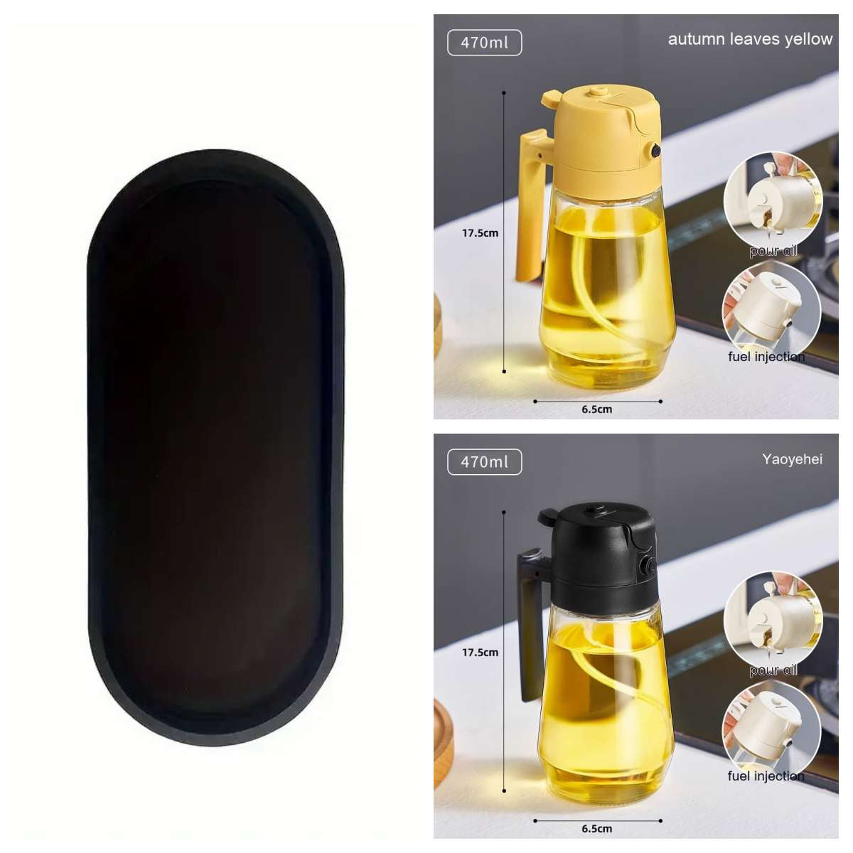 Glass Oil Spray Bottle – Refillable Kitchen Oil Mister for Cooking & BBQ
