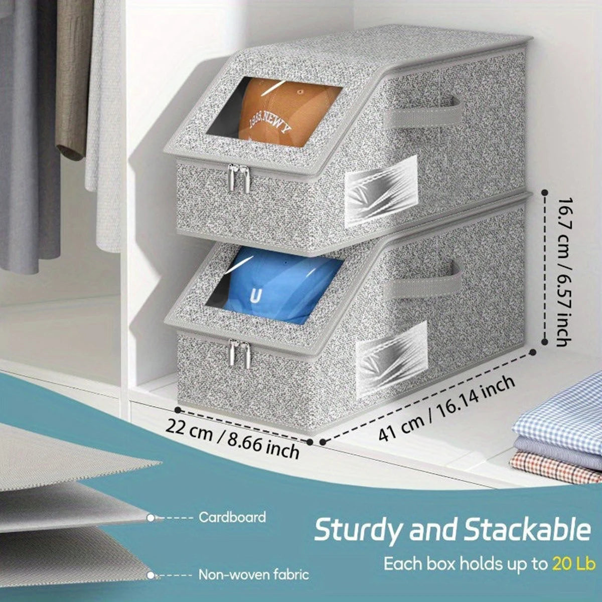 Foldable Zipper Baseball Cap and Hat Storage Organizer - Versatile Wardrobe Storage Solution for Accessories, Socks, and Toys