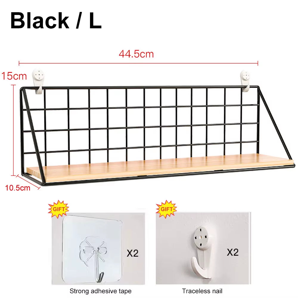 No-Drill Wooden Wall Mounted Floating Shelf – Modern Hanging Storage & Decor Organizer for Living Room & Bedroom