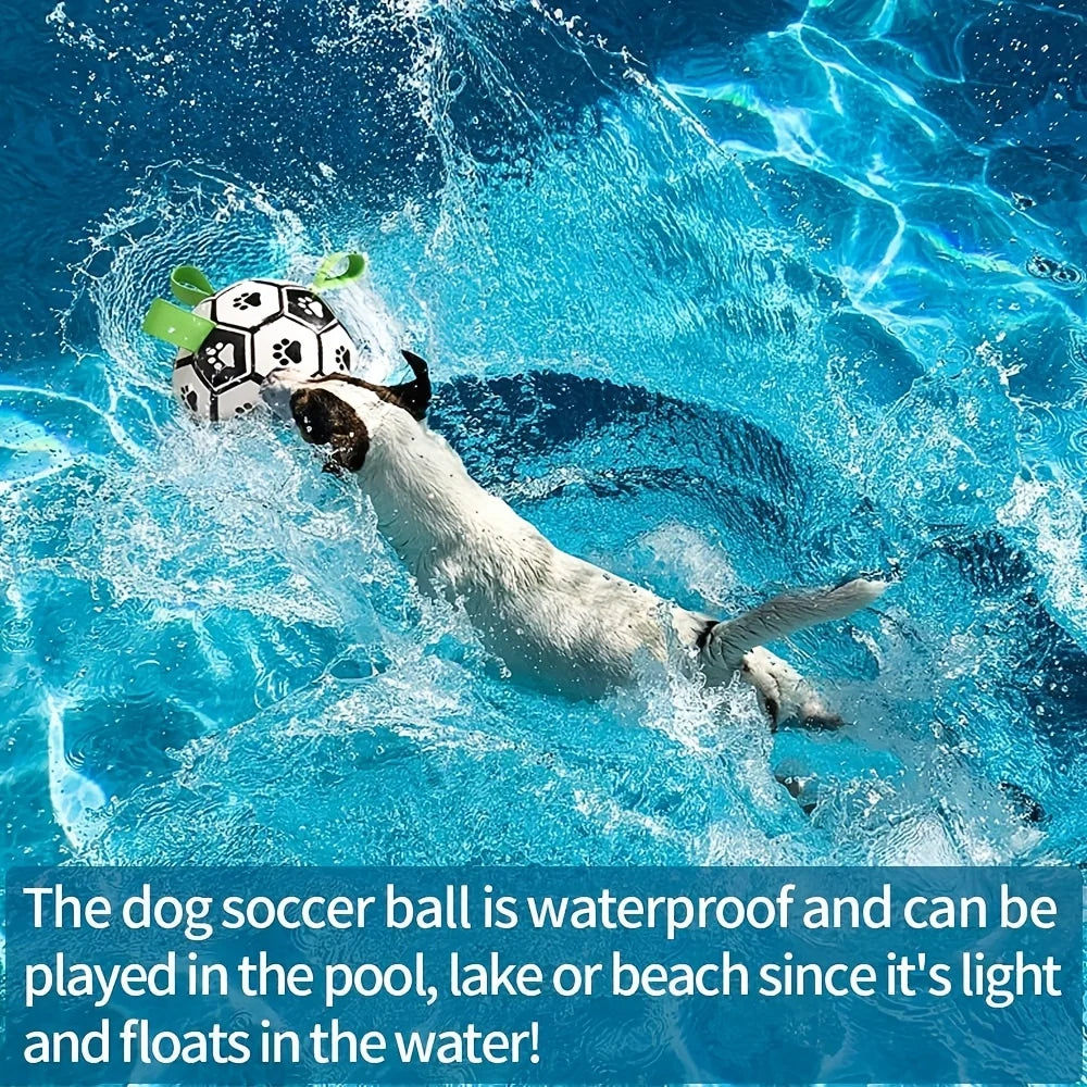 ActivePaws Dog Soccer Ball – Interactive Fetch, Tug & Chase Toy with Easy-Grip Handle 🐾⚽
