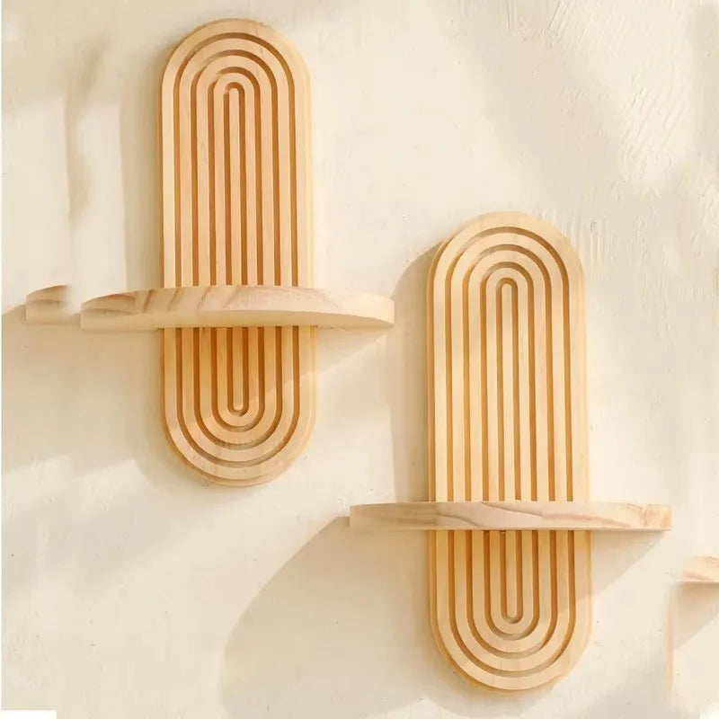 🏡Declutter & Decorate Your Space with a Boho Wooden Wall Shelf – Stylish Storage for Living Room, Bathroom & Bedroom