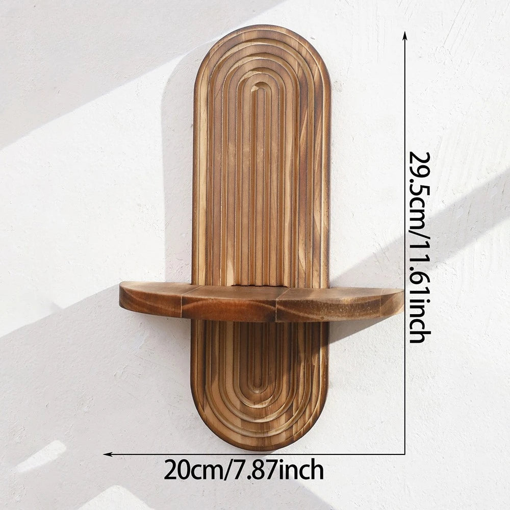 🏡Declutter & Decorate Your Space with a Boho Wooden Wall Shelf – Stylish Storage for Living Room, Bathroom & Bedroom