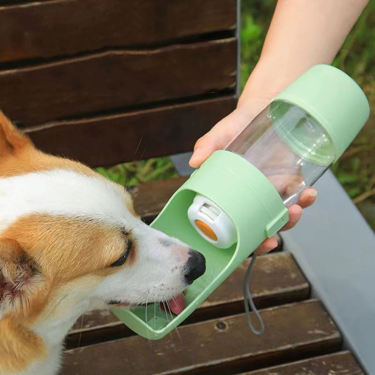 2-in-1 Portable Dog & Cat Water Bottle with Food Storage Container – Leakproof Travel Pet Feeder Bowl for Walking, Hiking & Travel