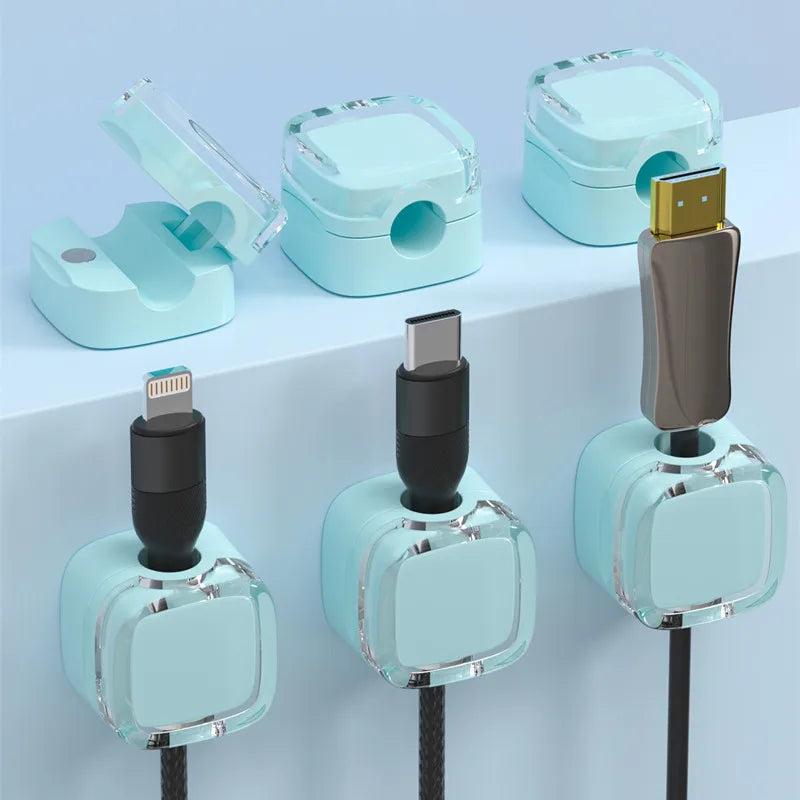 Say Goodbye to Cable Mess with Magnetic Cable Clips – Adjustable Organizer for Modern Workspaces
