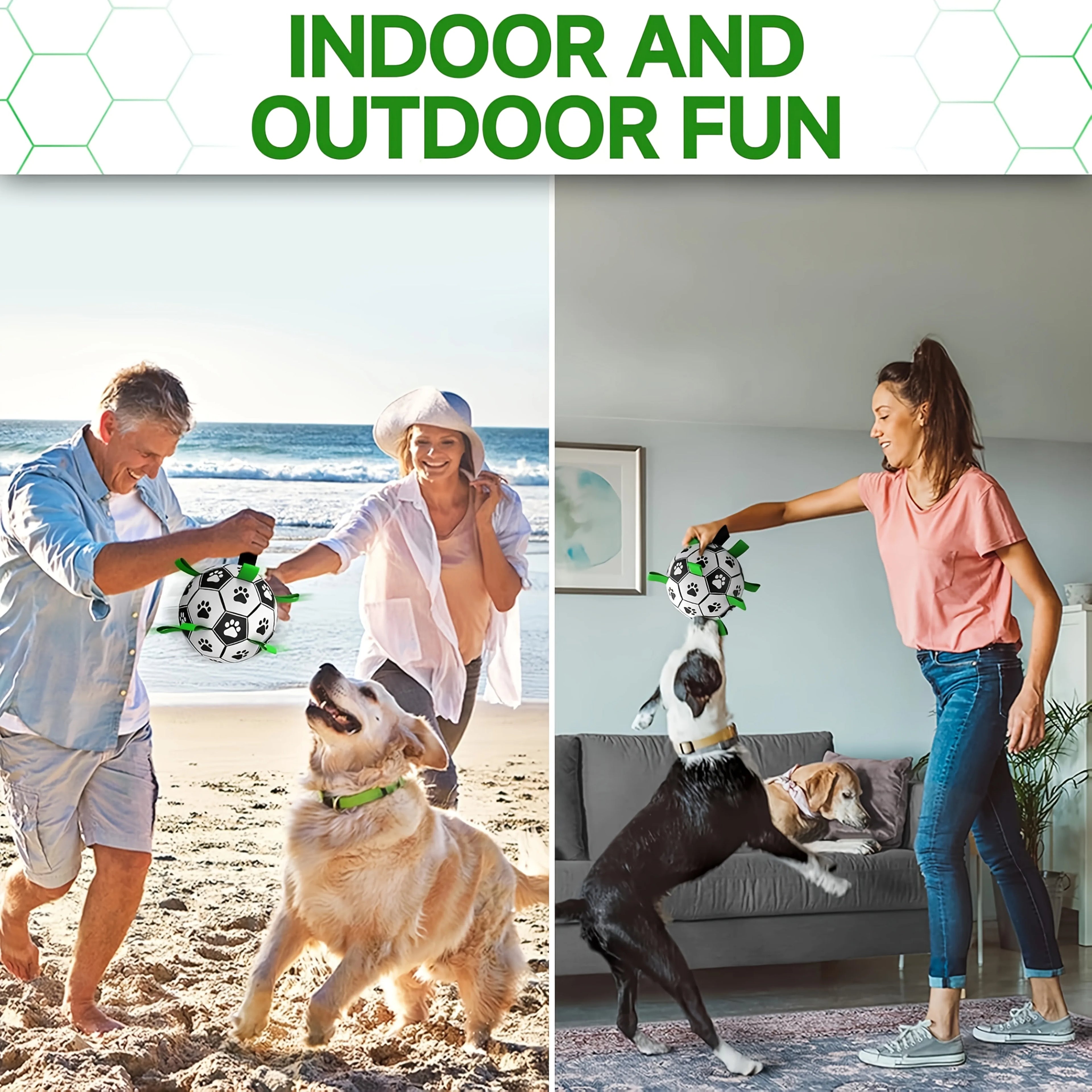 ActivePaws Dog Soccer Ball – Interactive Fetch, Tug & Chase Toy with Easy-Grip Handle 🐾⚽