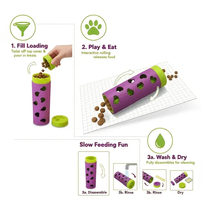 Paw Pattern Interactive Slow Feeder Dog Bowl – Healthy Digestion & Enrichment