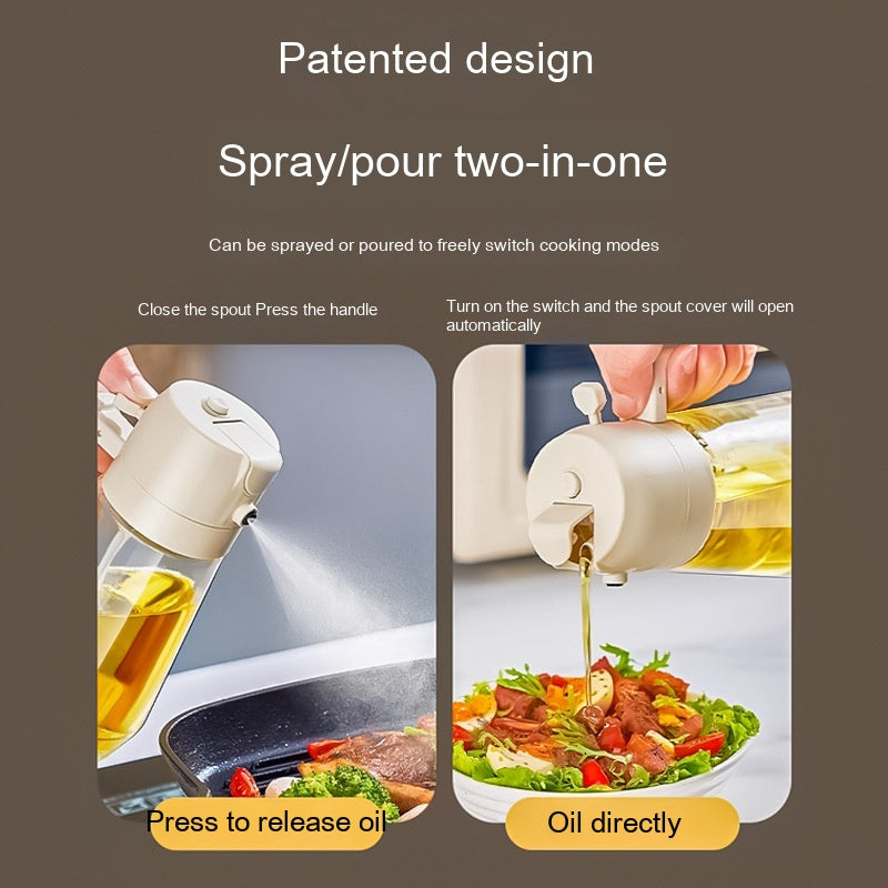 Glass Oil Spray Bottle – Refillable Kitchen Oil Mister for Cooking & BBQ