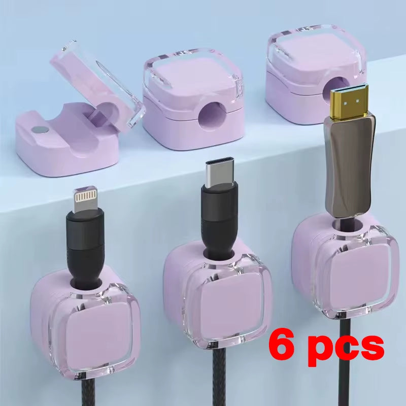 Say Goodbye to Cable Mess with Magnetic Cable Clips – Adjustable Organizer for Modern Workspaces