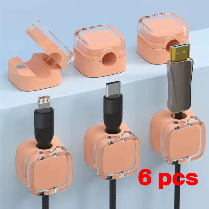Say Goodbye to Cable Mess with Magnetic Cable Clips – Adjustable Organizer for Modern Workspaces