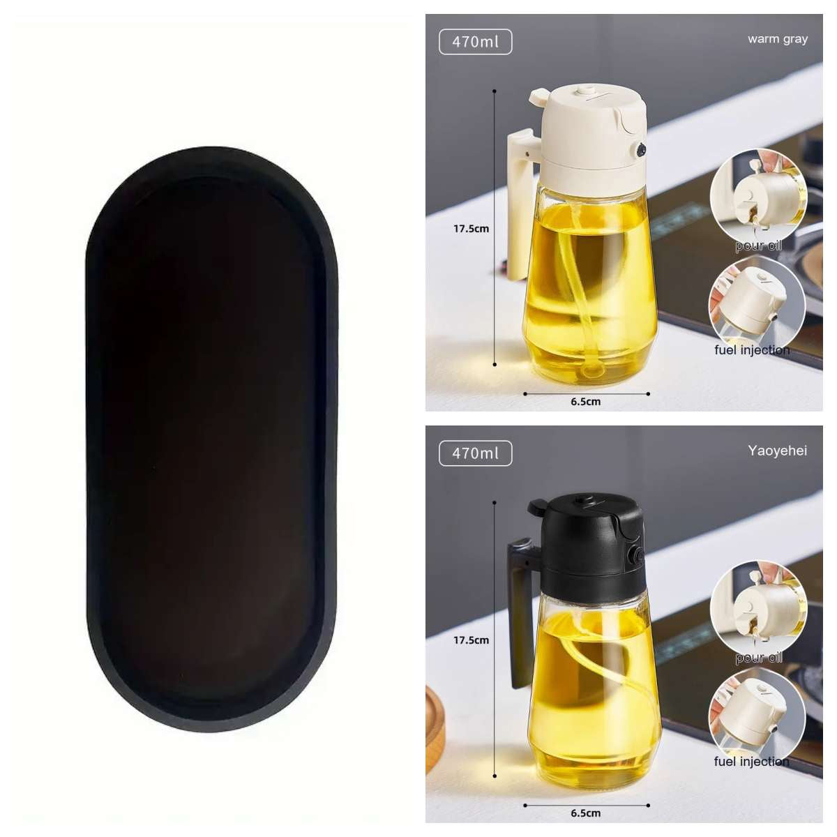 Glass Oil Spray Bottle – Refillable Kitchen Oil Mister for Cooking & BBQ