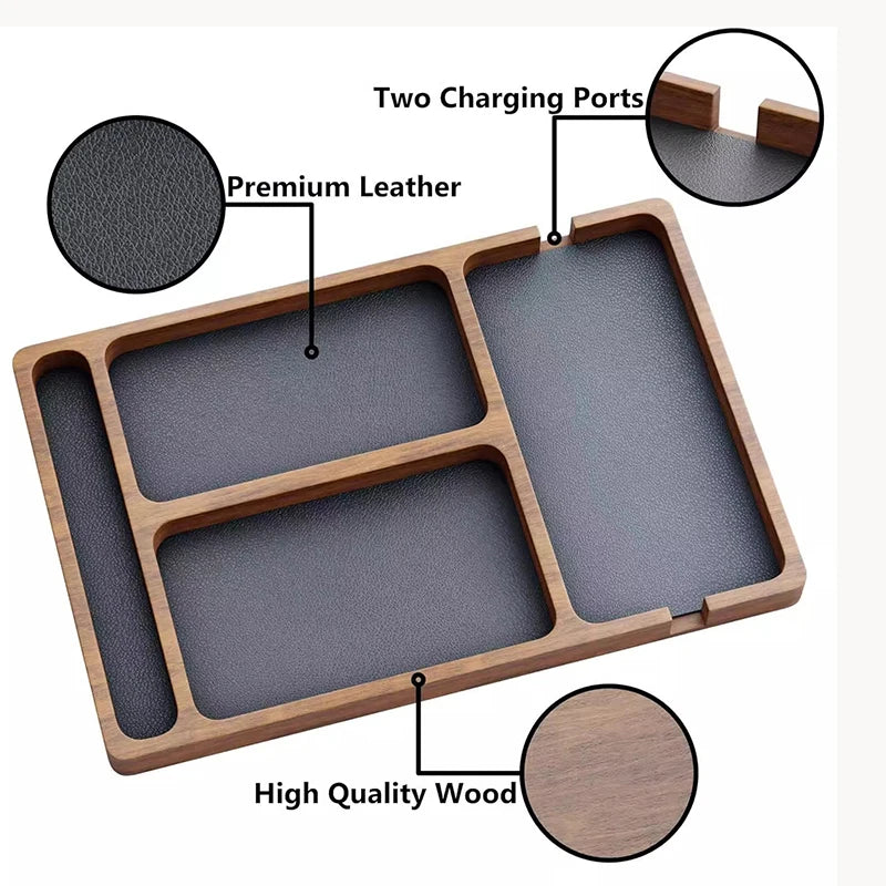 Transform Desk Clutter into Calm — The Premium Solid Wood Organizer for Your Phone, Headphones, Keys & Everyday Essentials