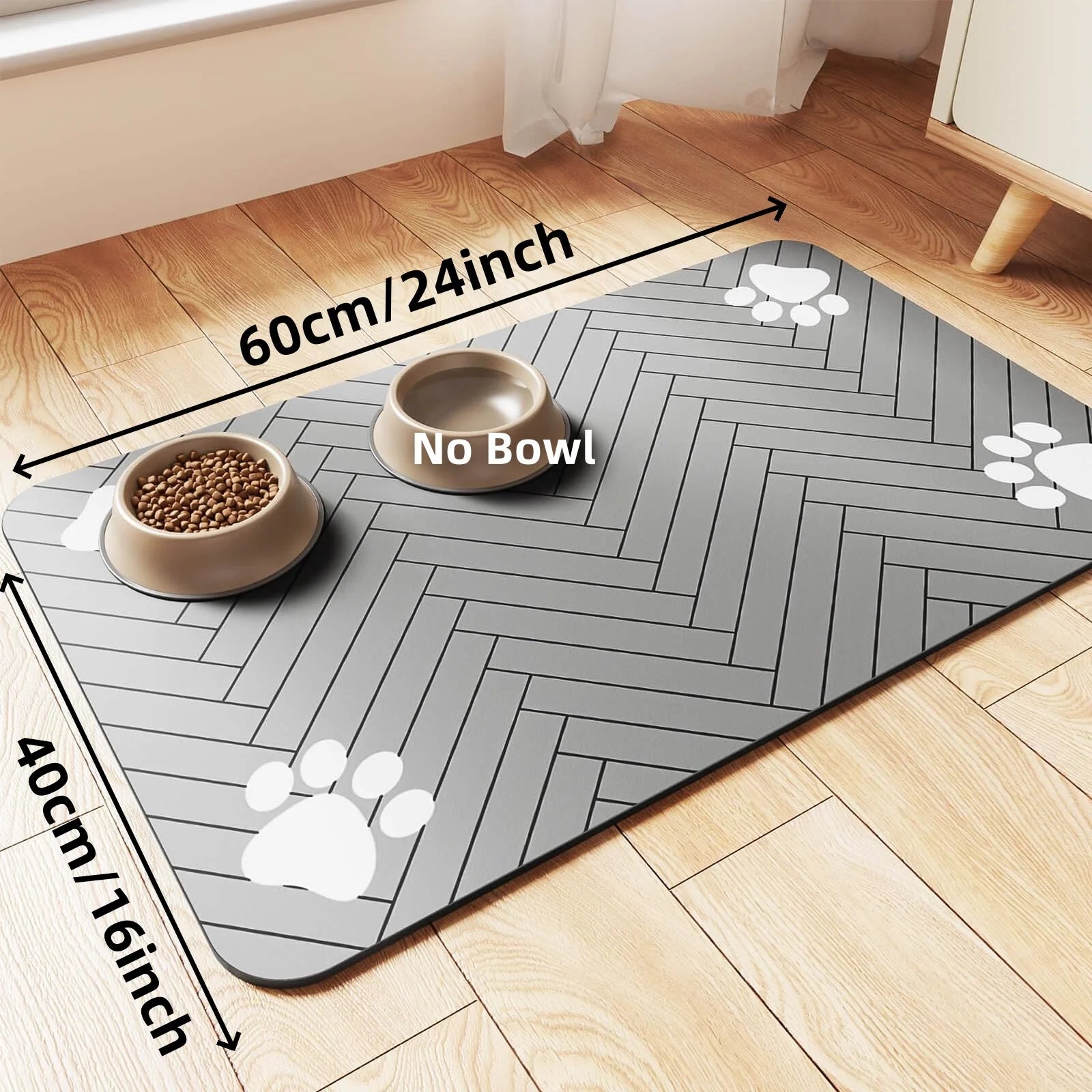 Quick-Dry Feeding Mat – Waterproof Absorbent Pet Food & Water Bowl Mat
