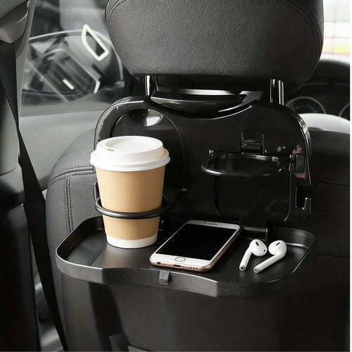 Ultimate Foldable Car Backseat Desk - Portable Meal Tray & Drink Holder for On-the-Go Dining!