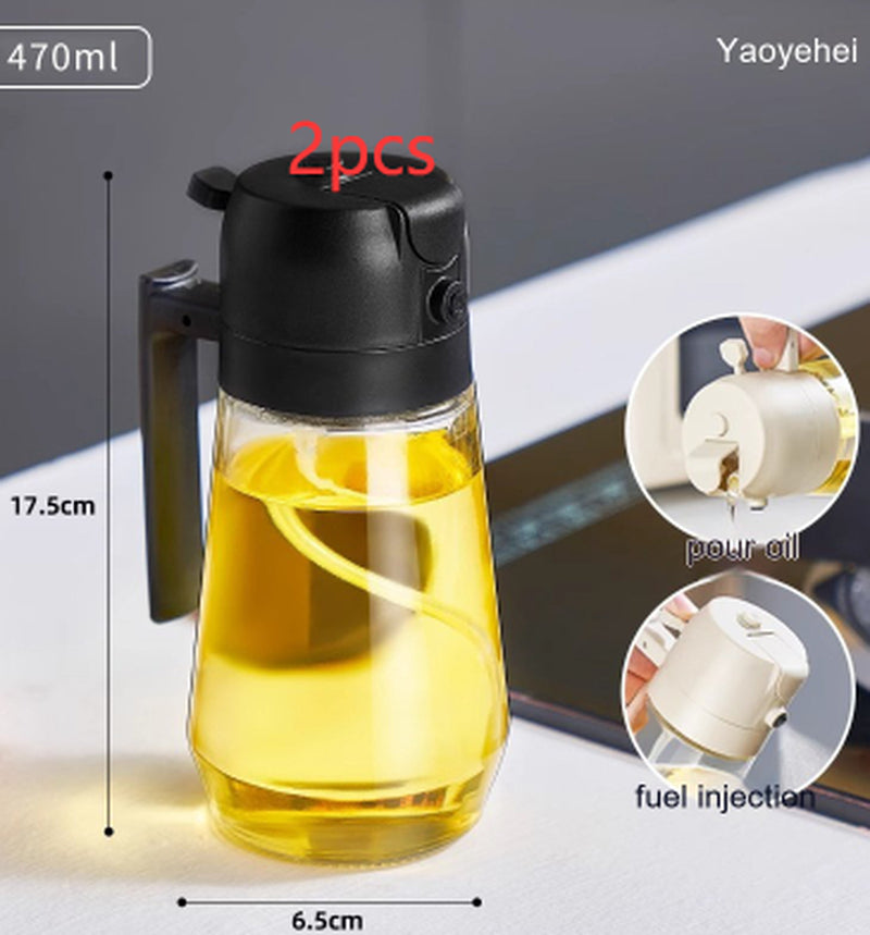 Glass Oil Spray Bottle – Refillable Kitchen Oil Mister for Cooking & BBQ