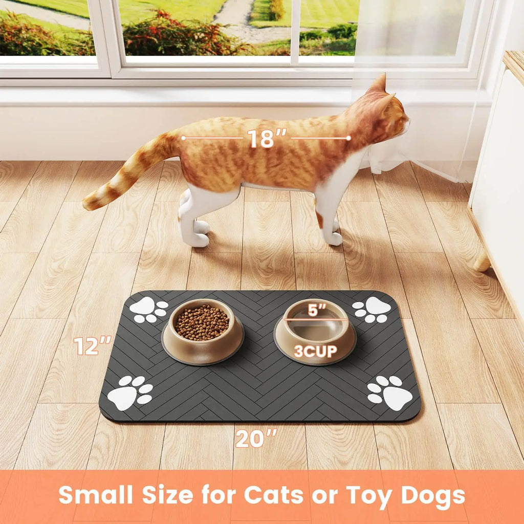 Quick-Dry Feeding Mat – Waterproof Absorbent Pet Food & Water Bowl Mat